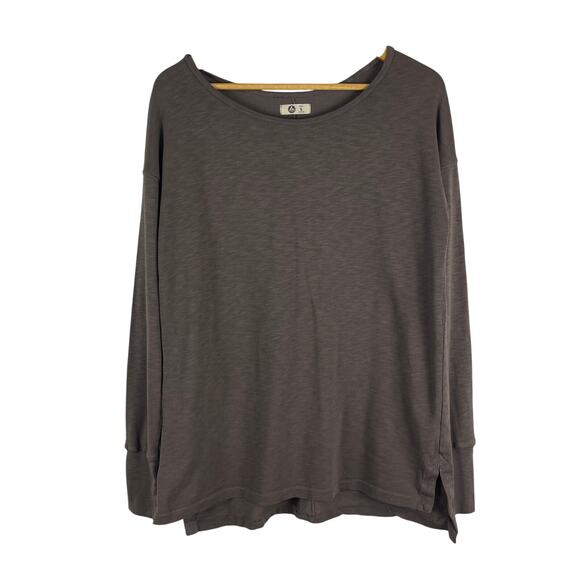 American Giant Brown Long Sleeve Heavyweight Cotton T Shirt Women's Large - Picture 1 of 8